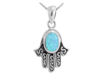 Buy Online Gorgeous Opal Hamsa Pendant | Visit ProShofar.com