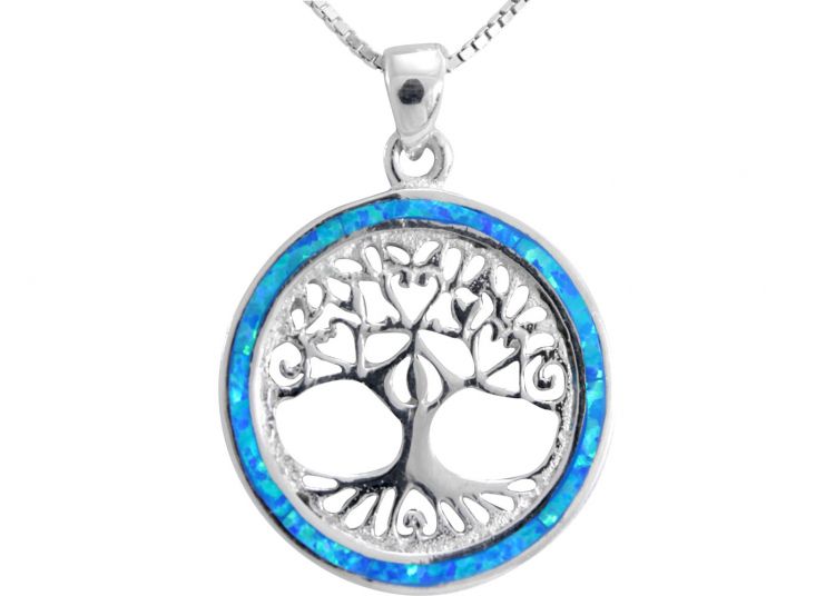 tree of life necklace opal